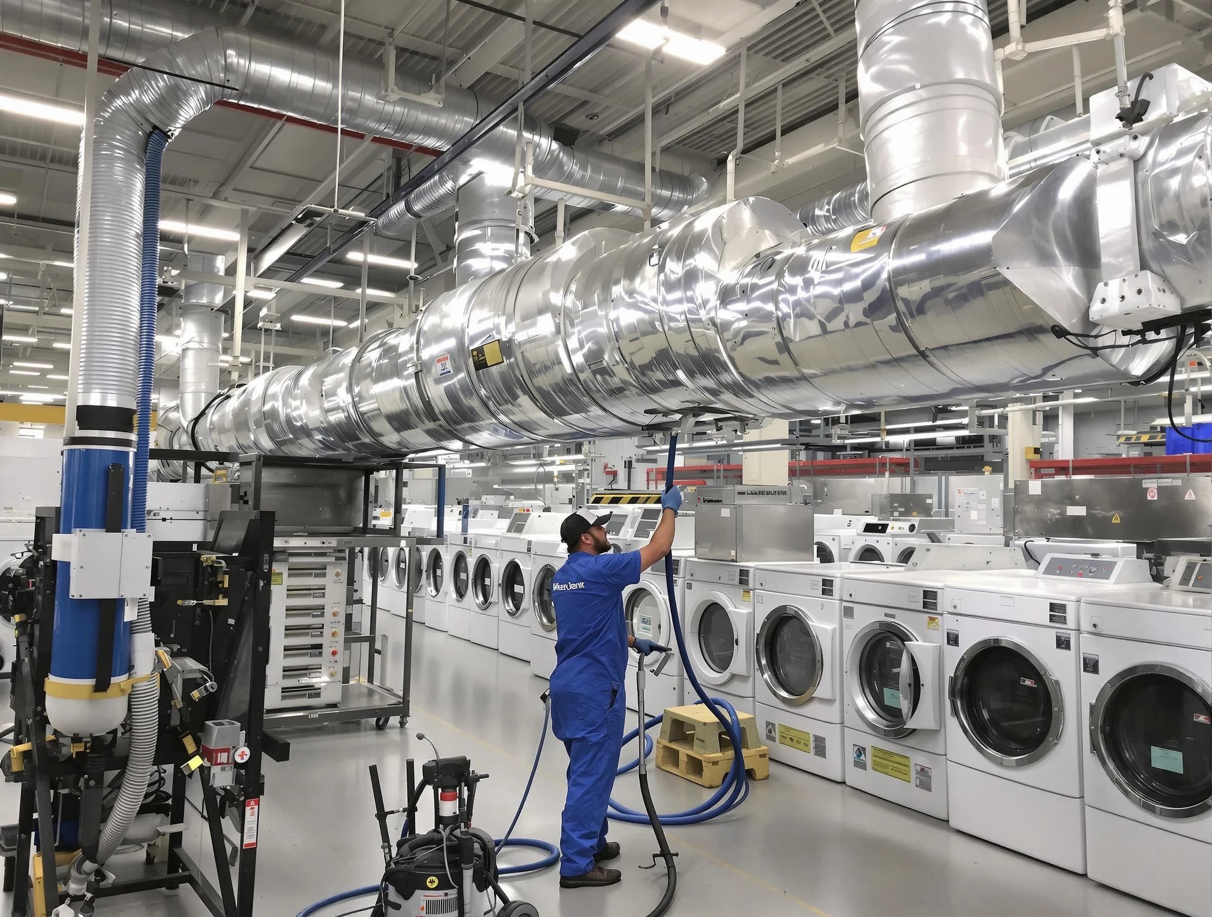 Shrewsbury Dryer Vent Cleaning team performing heavy-duty industrial dryer vent cleaning in Shrewsbury