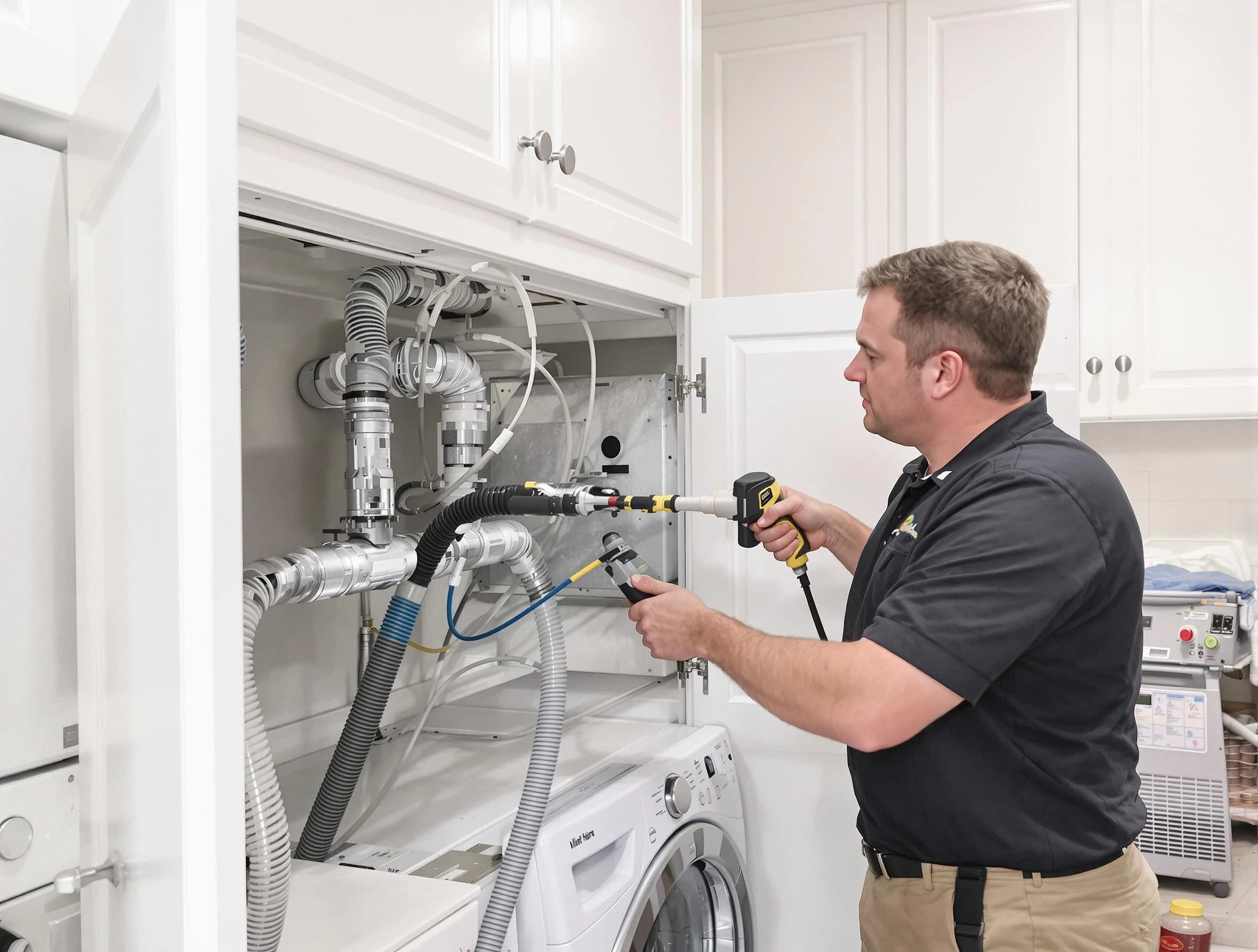 Shrewsbury Dryer Vent Cleaning professional removing severe blockage from a clogged dryer vent in Shrewsbury
