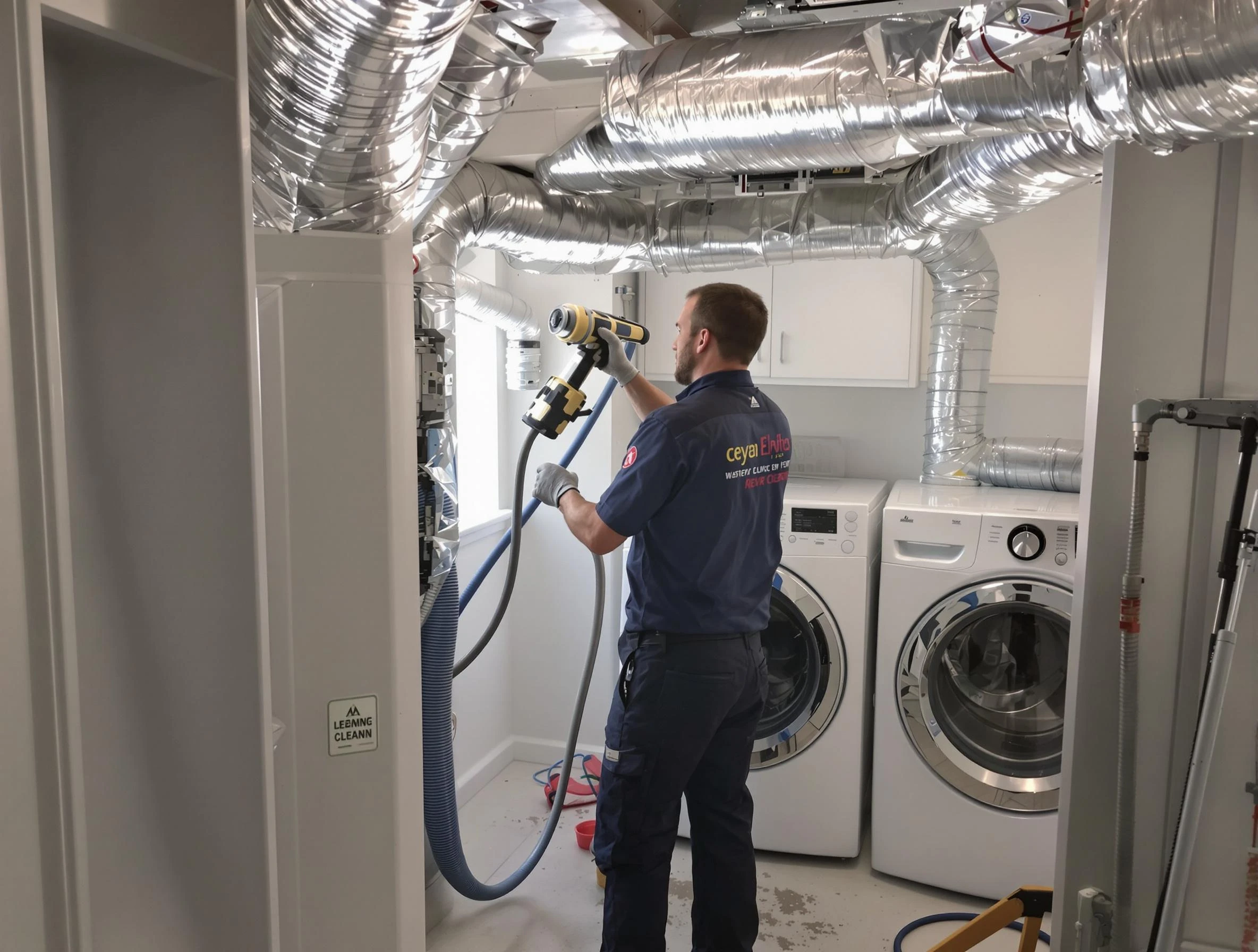 Shrewsbury Dryer Vent Cleaning specialist using advanced equipment for thorough duct cleaning in Shrewsbury